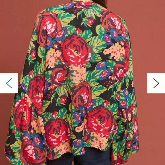 Anthropologie Bel Kazan Painterly Floral Kimono OS - Picture 10 of 11